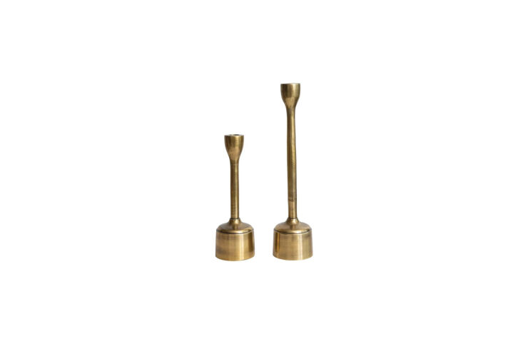 cast aluminum taper holder set antique brass finish 279