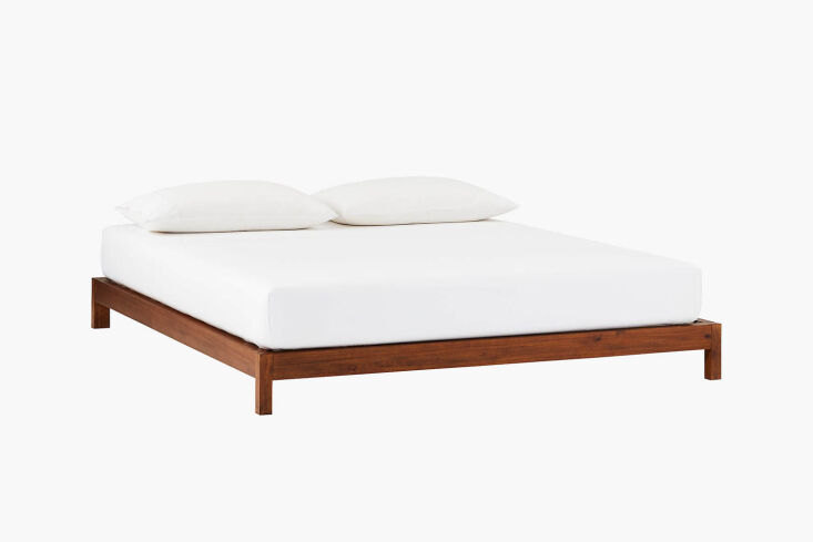 cb2 simple acacia wood california king platform bed 59