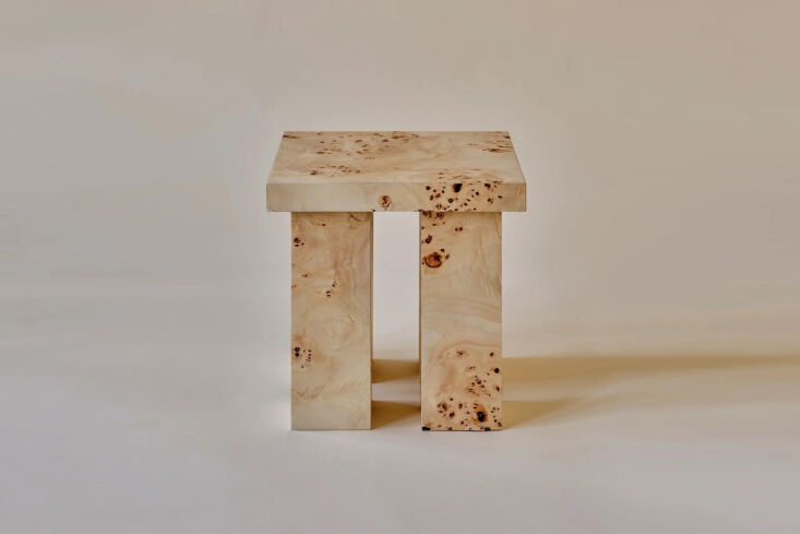 claude miter side table burl veneer 10