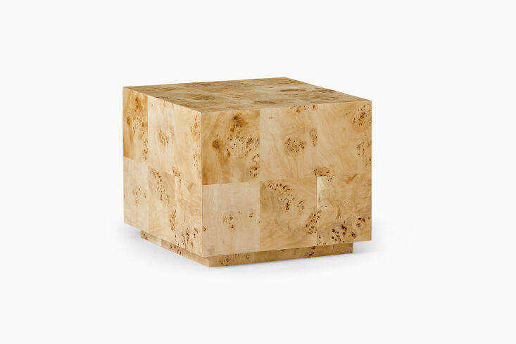 west elm volume square side table burl 6