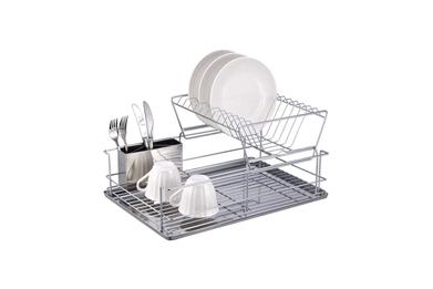 Metal Cup Drying Rack with Draining Tray, White, KITCHEN ORGANIZATION, SHOP HOME BASICS