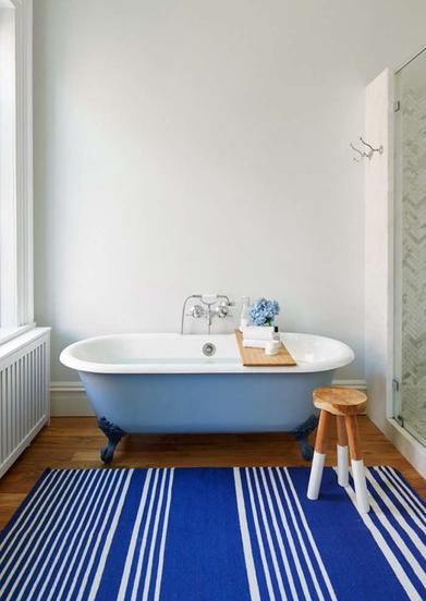 Trend Alert: Vintage Rugs in the Bath - Remodelista