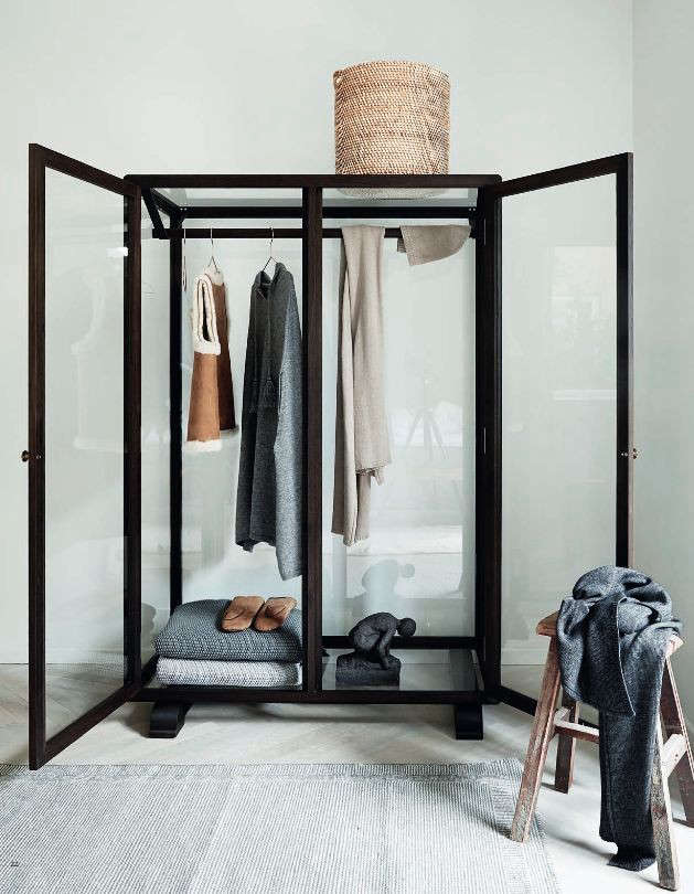 Glass front deals wardrobe