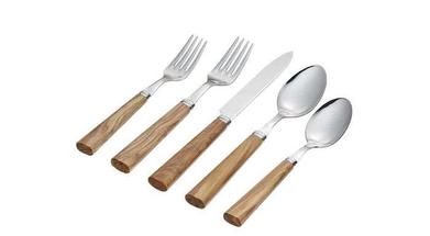 Crate & Barrel Olivewood Utensils with Holder, Set of 6