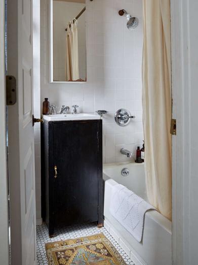 Trend Alert: Vintage Rugs in the Bath - Remodelista