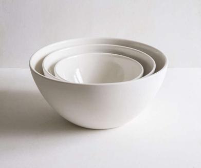 Porcelain Mixing & Nesting Bowl Set | Oval Shaped | Silk White