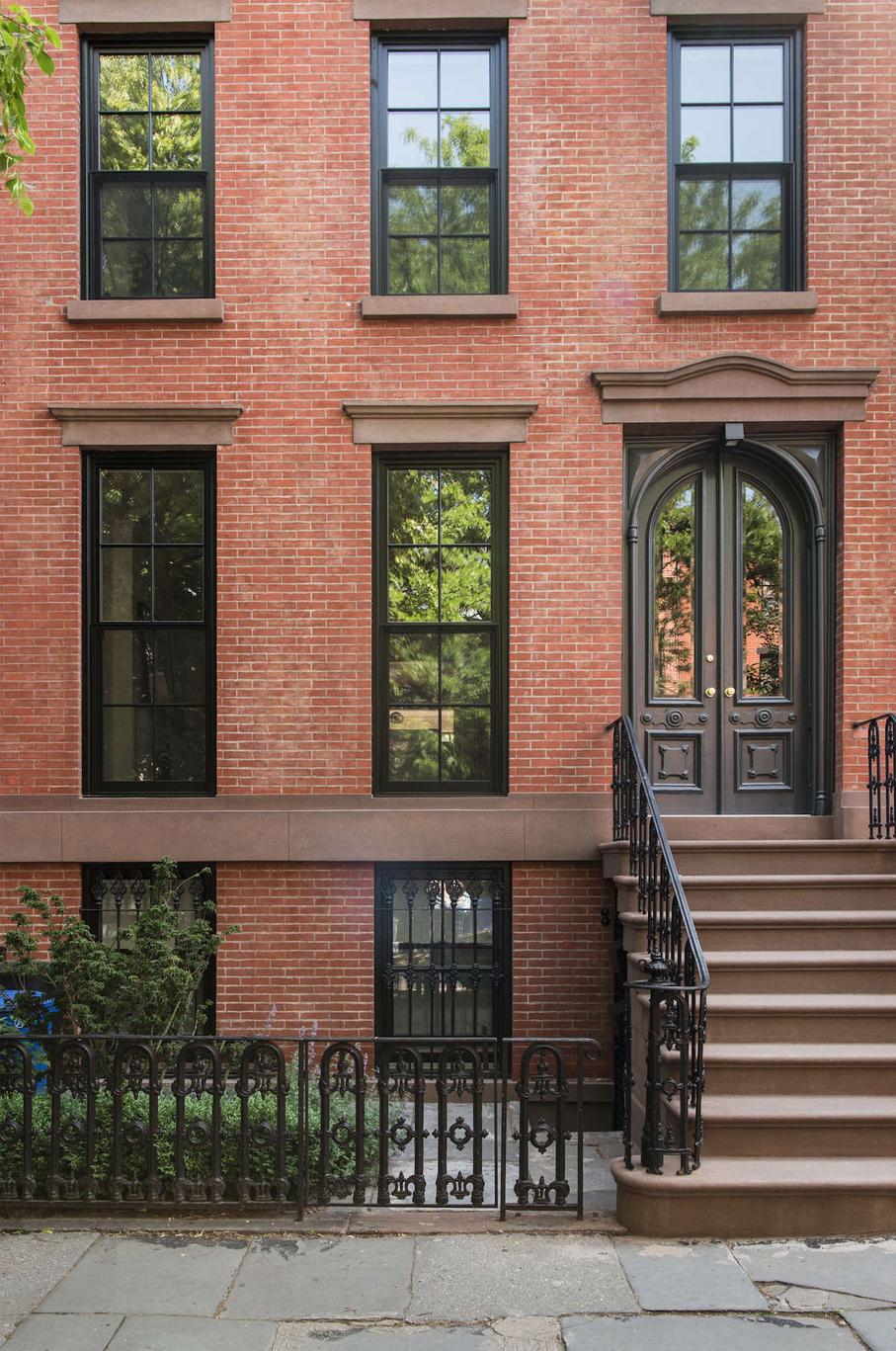 exterior facade brooklyn brick brownstone remodeled elizabeth roberts 21