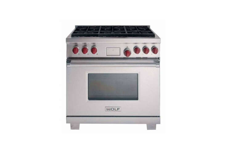 the wolf dual fuel 36 inch range (df366) with six burners is \$9,\200 (or \$\10 18