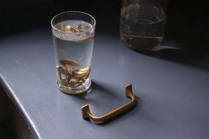 acids such as vinegar or lemon, even ketchup, can be used to clean brass. 12