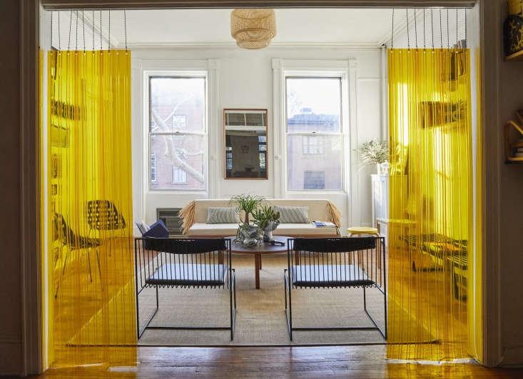 to divide the rooms, valentin came up with an unconventional solution: yellow s 9