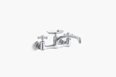 6 Spout Wall Mount Utility Faucet - with Soap Dish 9714881