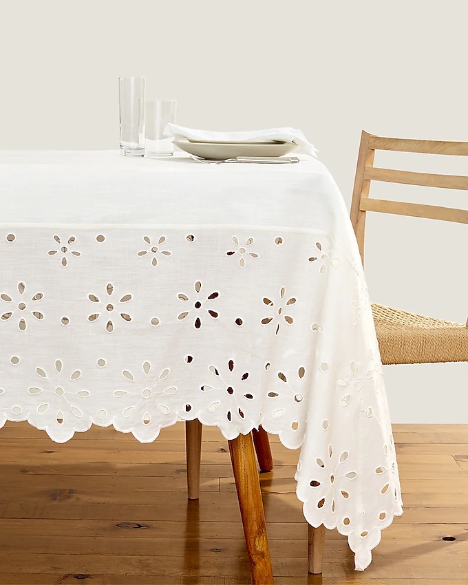 Eyelet tablecloth on sale