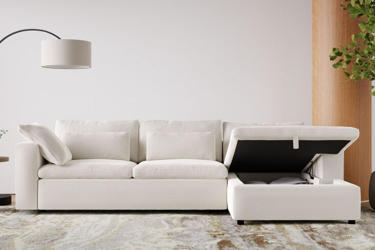 Gray sectional deals with storage