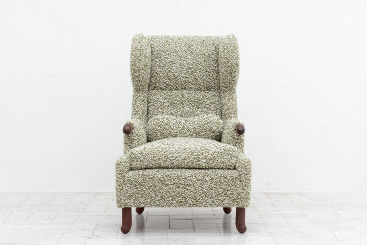 from bddw, the canett wingback chair is built and upholstered by hand in their  12