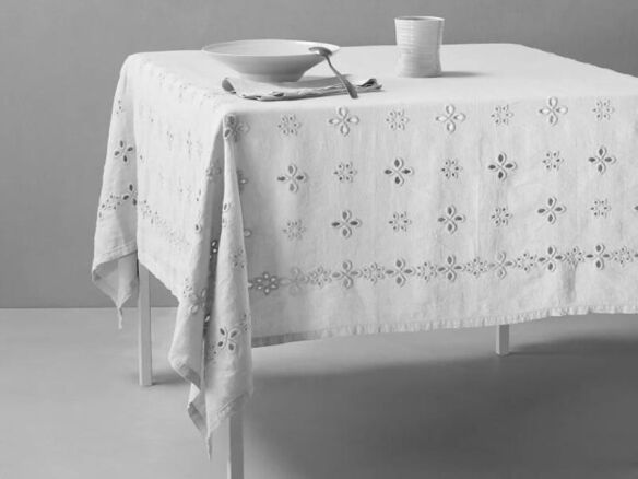 Set of 4 border cotton & linen table napkins La Redoute Interieurs