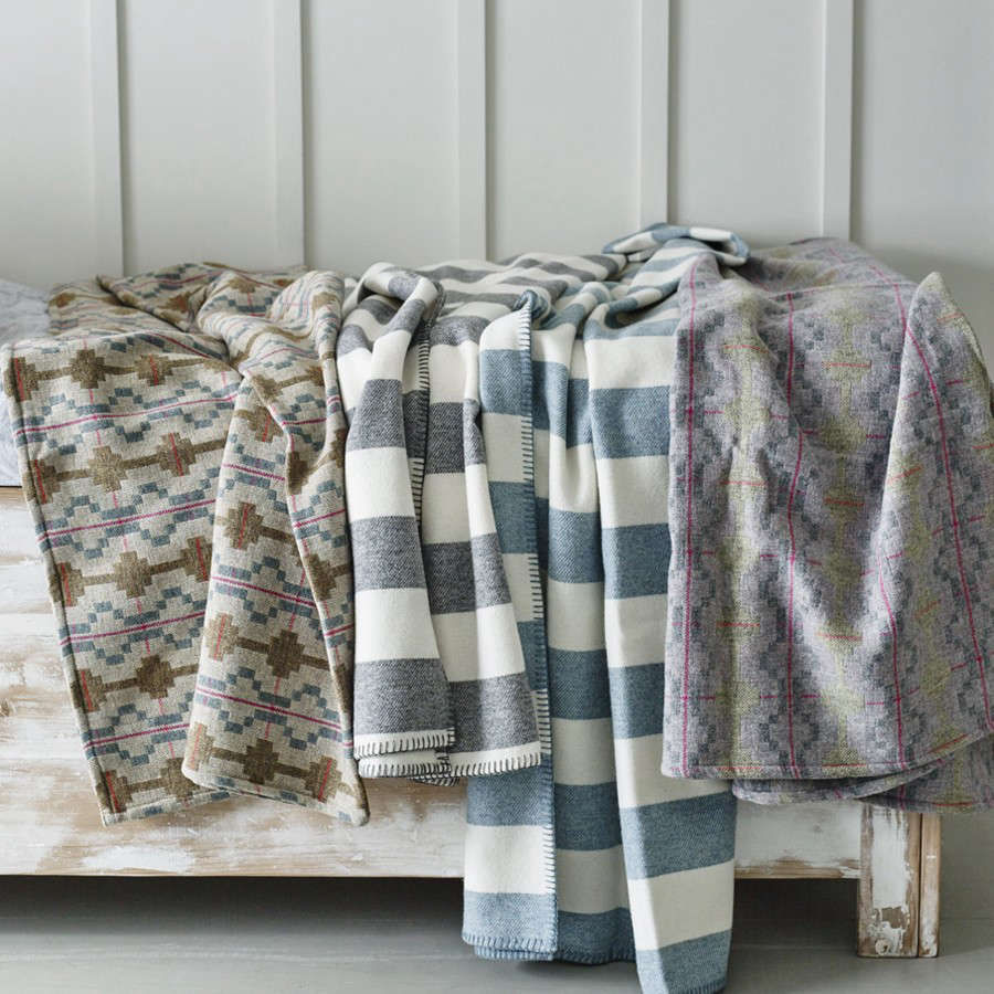 Welsh Coast: Traditional Wool Blankets in Unexpected Palettes from