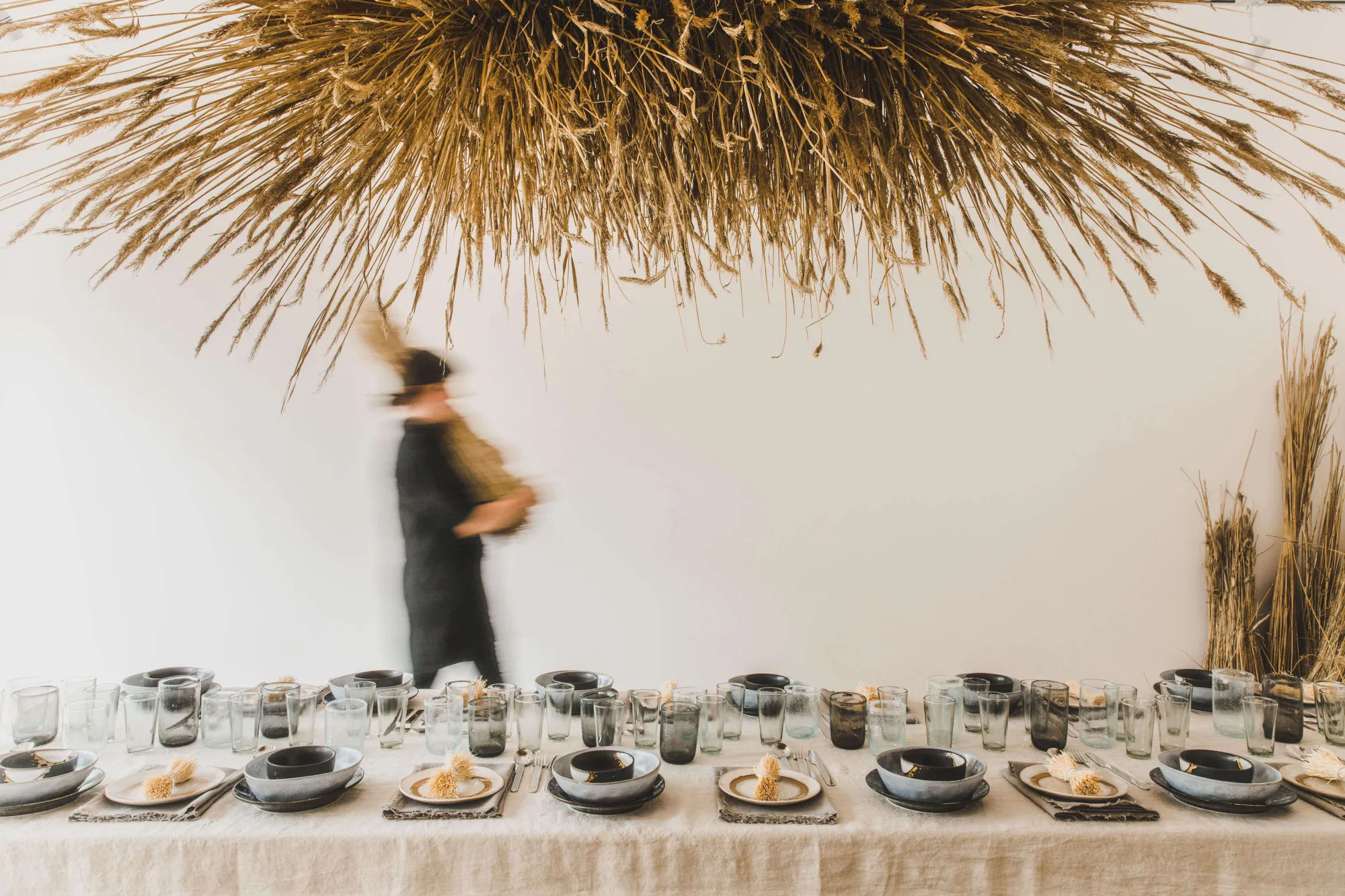 Natural decor: hanging "clouds" made of hay from Caro of Somerset