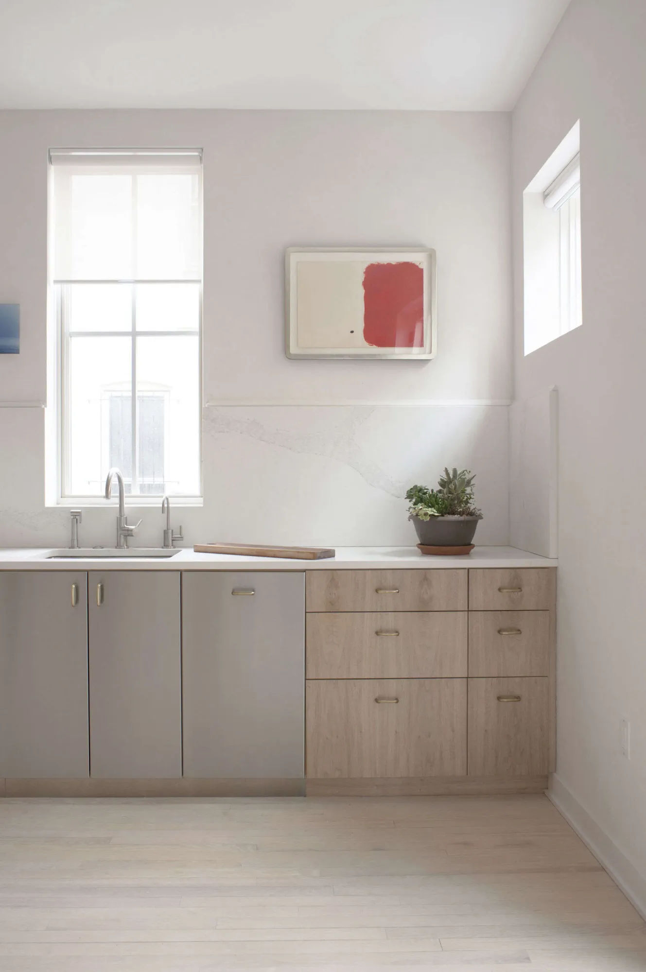 A Subtly Detailed Kitchen in Stainless and Wood for a DC Artist and Her Family - Remodelista