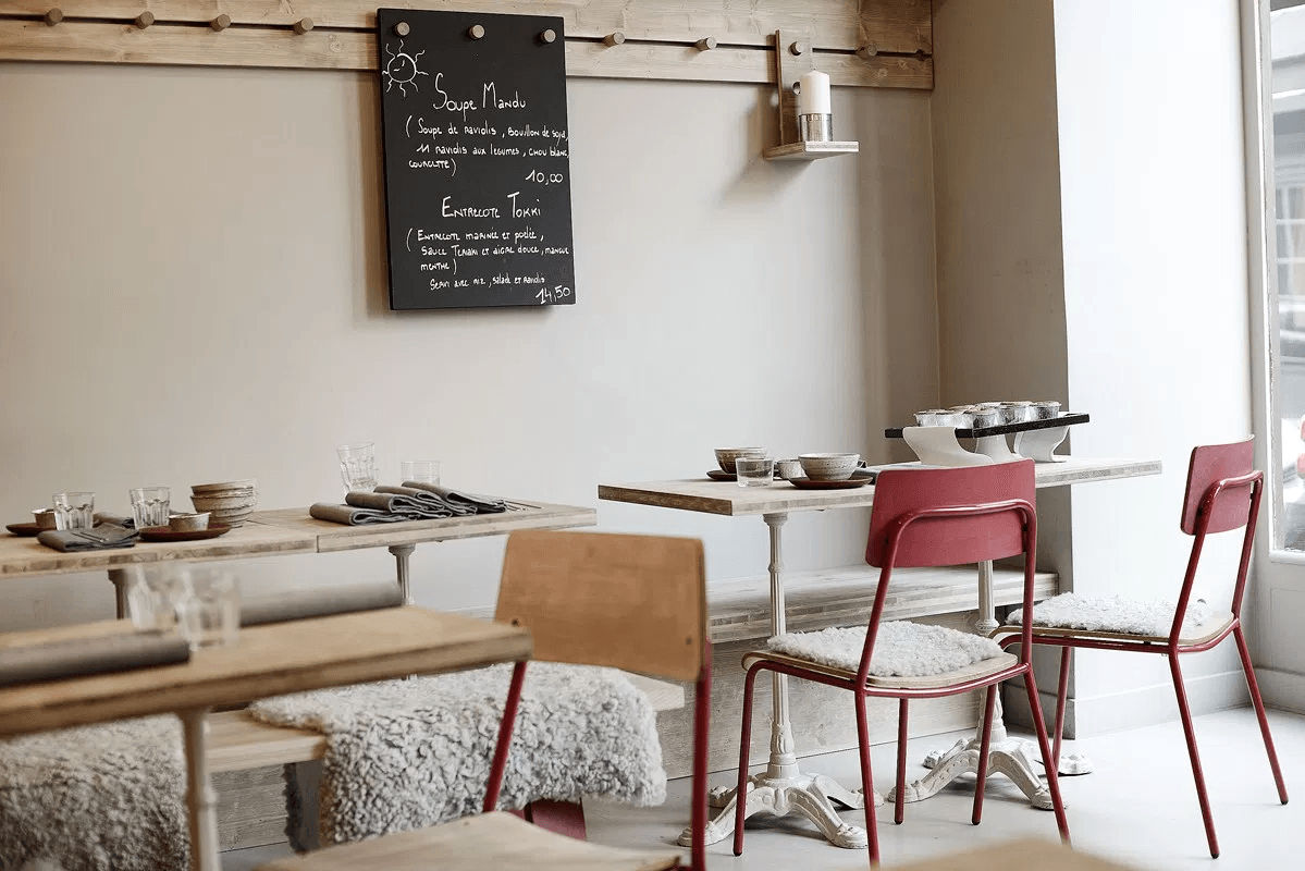 Scandi Meets Shaker in a Parisian Japanese Restaurant by LSL Architects - Remodelista