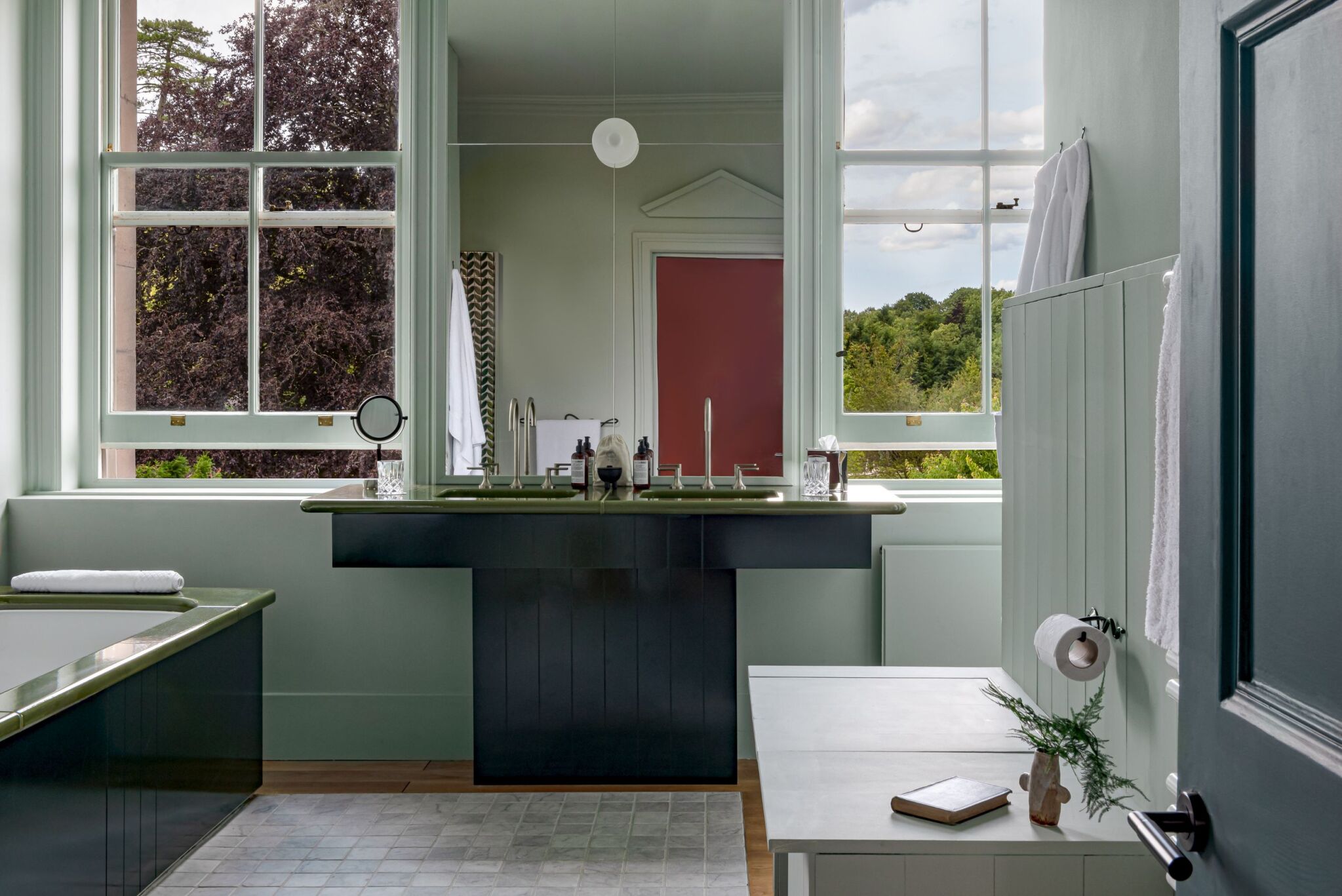 a vanity in green. photograph by mr. tripper from \10 design ideas to steal fro 17