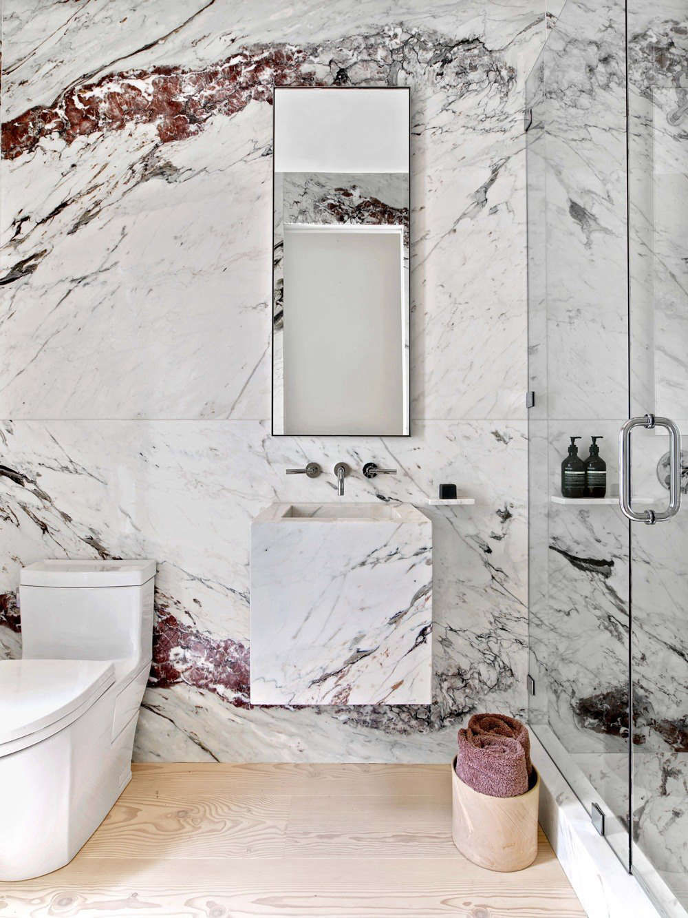 Best Professional Bath: A Dramatic Marble Powder Room by CCS Architecture - Remodelista