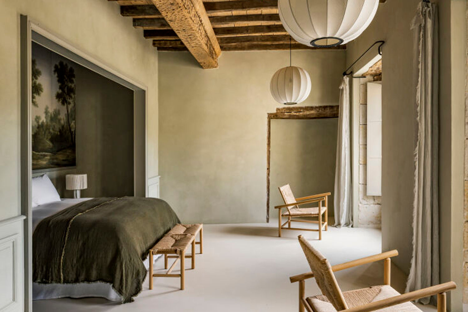 An Earth-Toned Garden Suite Bedroom in a Southern France Hotel: Steal This Look