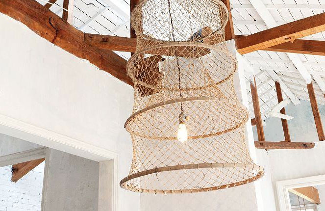 NetGains:5FishingBasketsasSculpturalLights-Remodelista