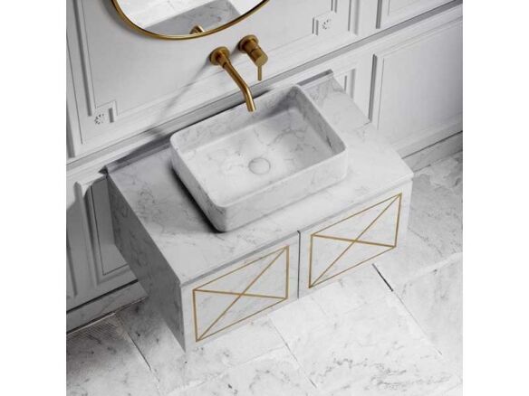 SSLine Under Sink Vanity Cabinet Free Standing Bathroom Sink Cabinet with  Pedestal Hole White Bath Storage