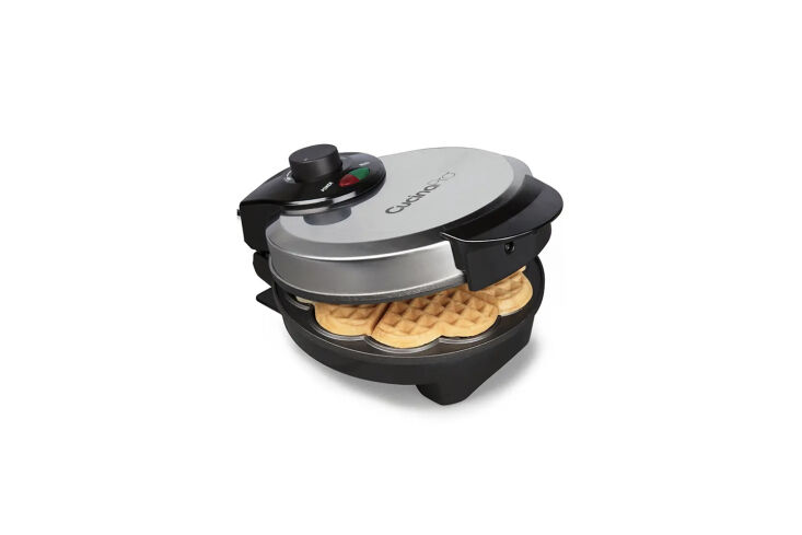 CucinaPro Classic Round Heart Waffle Maker, Black