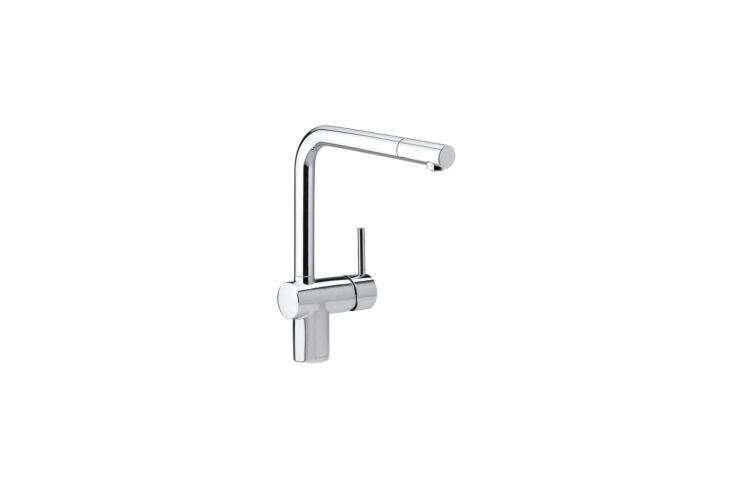 the faucet is the merkur kitchen mixer in chrome from damixa. 26
