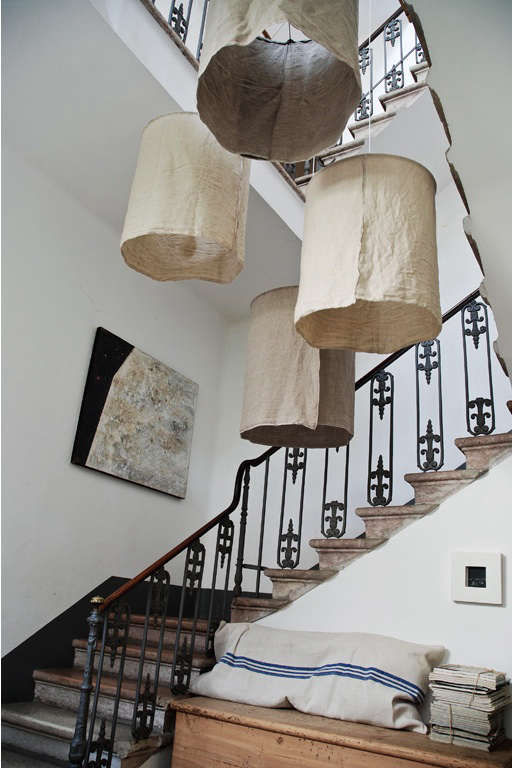 DIY:RusticLinenLampshadesfromItaly-Remodelista