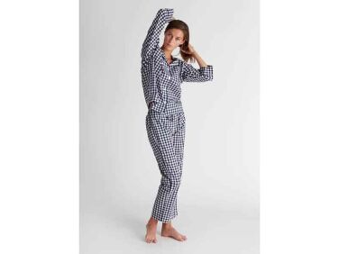 SLEEPY JONES  Marina Pajama Set in Large Navy Gingham – Sleepy Jones