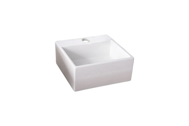 the barclay mini nova wall hung basin is about \13 by \13 inches square; \$373. 26