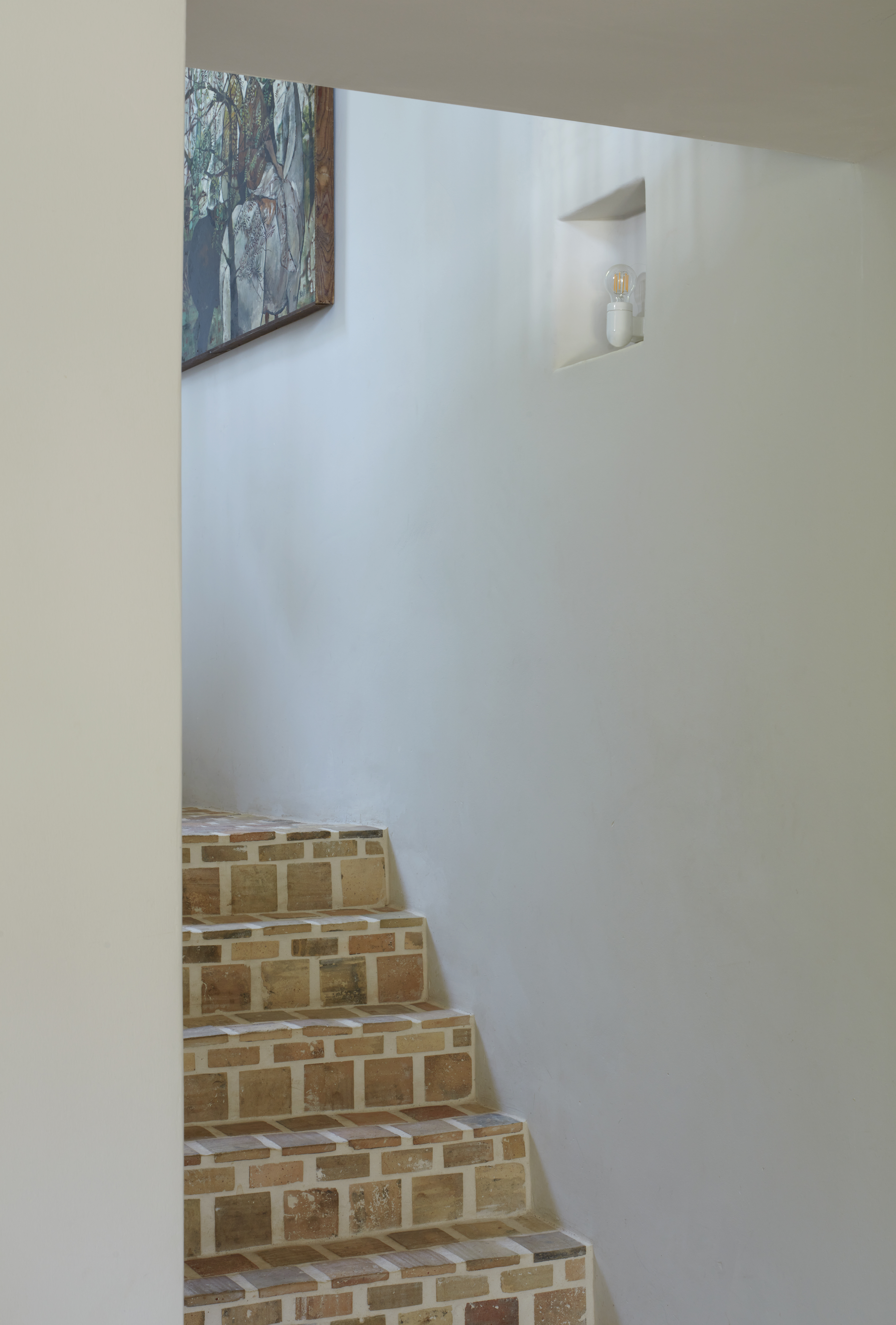 a stair of handmade terracotta tile with &#8\2\20;increased mortar joints&a 28