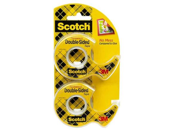 scotch double sided tape, 0.5 in. x 400 in., 2 dispensers/pack 11