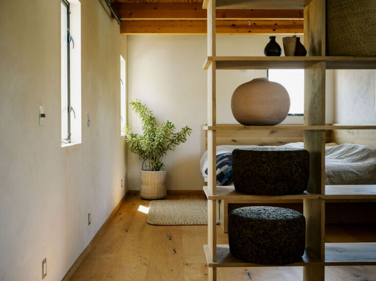 instead of a wall, molly opted for open shelves, built by rojas fabrication stu 30