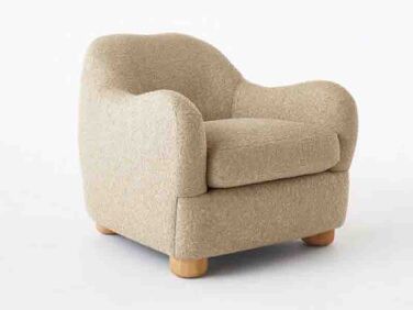 cb2 bacio camel boucle lounge chair ross cassidy   1 376x282