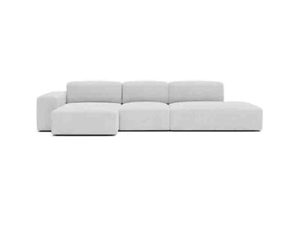 cubi sectional chaise open end right boucli natural white front  