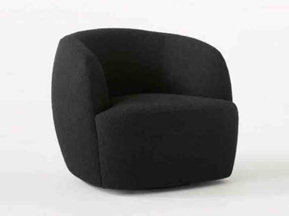 gwyneth black boucle swivel chair 14