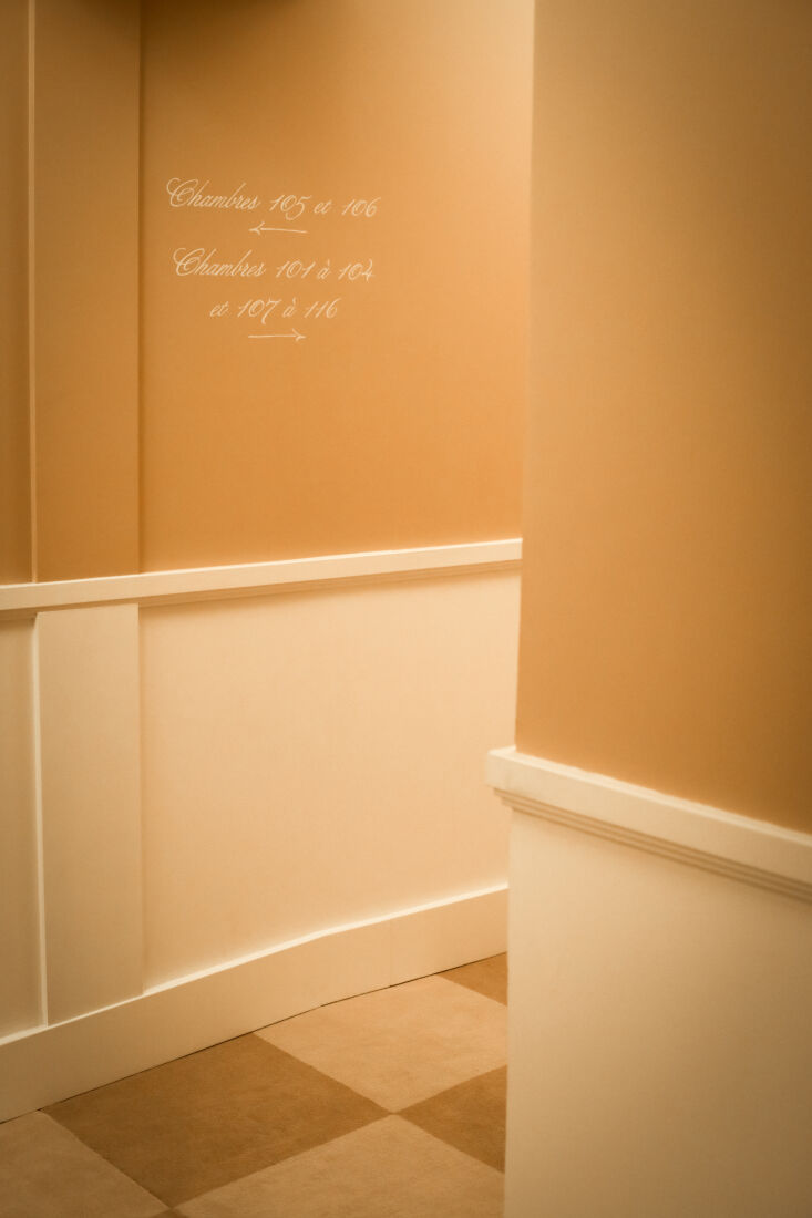 guests are guided to their rooms by charmingly handwritten signs. (see more of  25