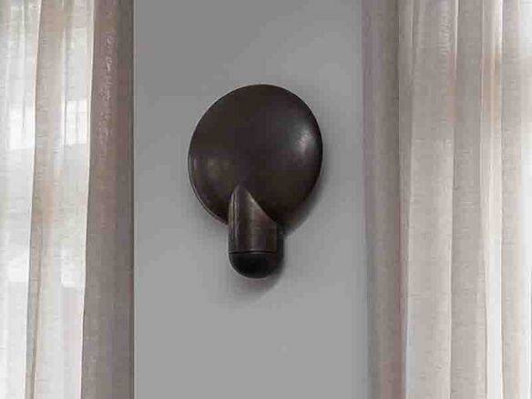 blackened classico travertine surface wall sconce 12