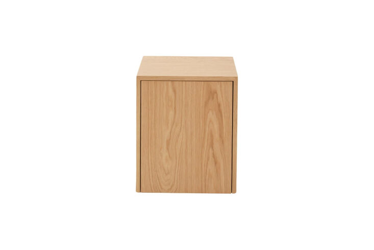 the new works mass side table with drawer is designed by lim + lu is made of oa 18