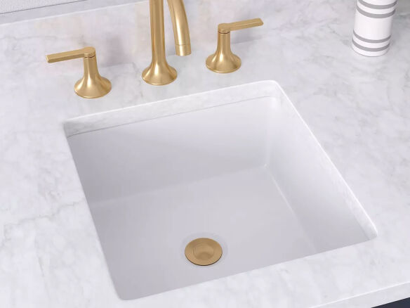 signature hardware destin white square porcelain undermount bathroom sink  