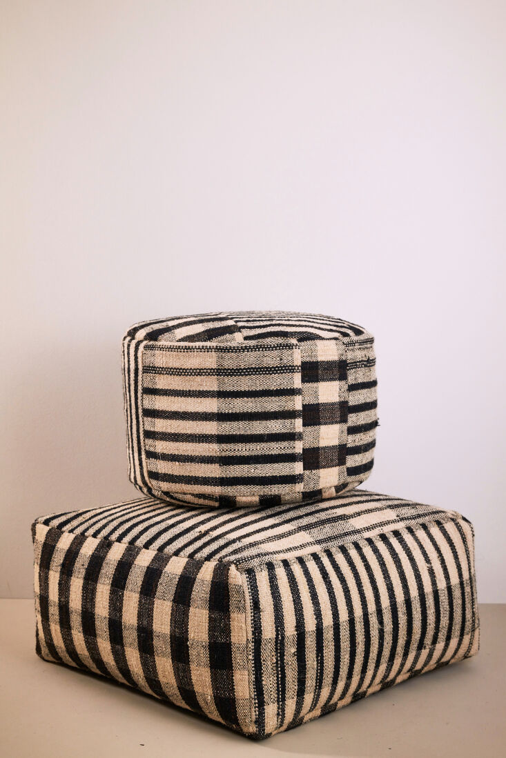 round poufs are €3\25, and squared poufs are €395. each is one of 25