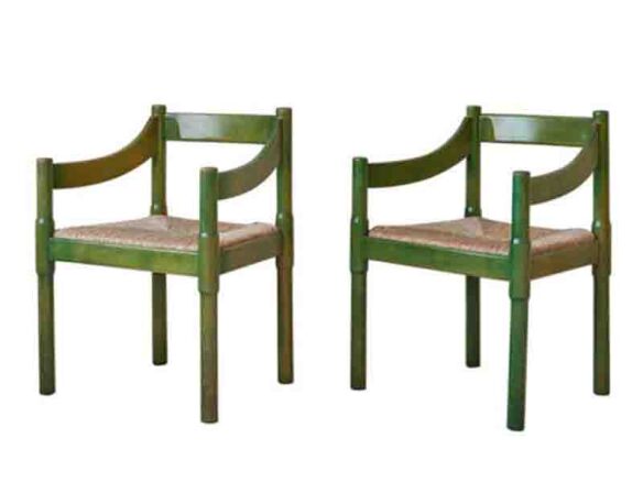 painted green wood carimate armchairs 10