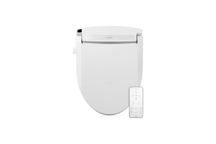 the brondell swash electronic bidet seat has a warm air dryer, stainless steel, 26