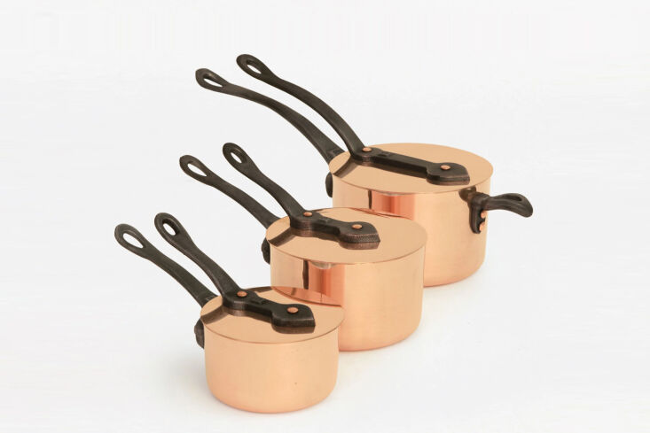 a remodelista favorite, brooklyn copper cookware is spun from \1\1 gauge copper 18