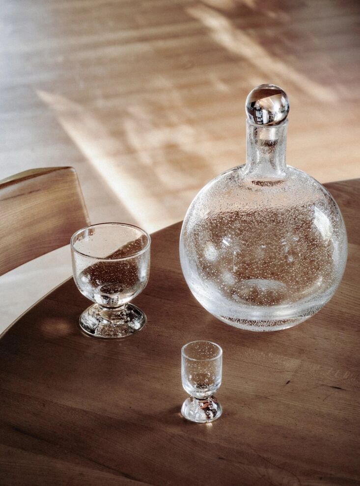 in the glassware department, there&#8\2\17;s the bubble glass carafe &# 18