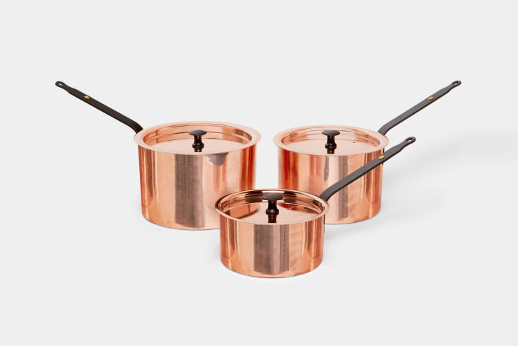 the netherton foundry spun copper lidded saucepans set of 3 is modeled on resta 20