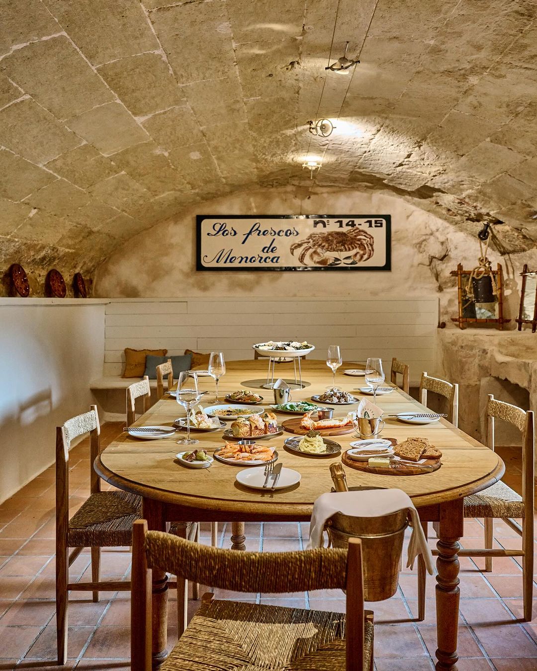 oysters menorca occupies an old restaurant space that came with a terracotta ti 23